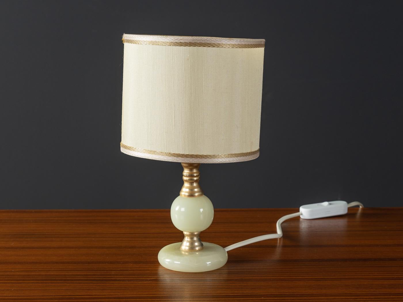 Onyx 1960s Bedside Table Lamps with Brass Base 1