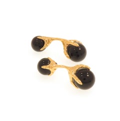 Onyx 9K Rose Gold Cufflinks Handcrafted in Italy