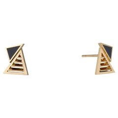 JV Insardi Onyx and 18kt Gold Stud Earrings