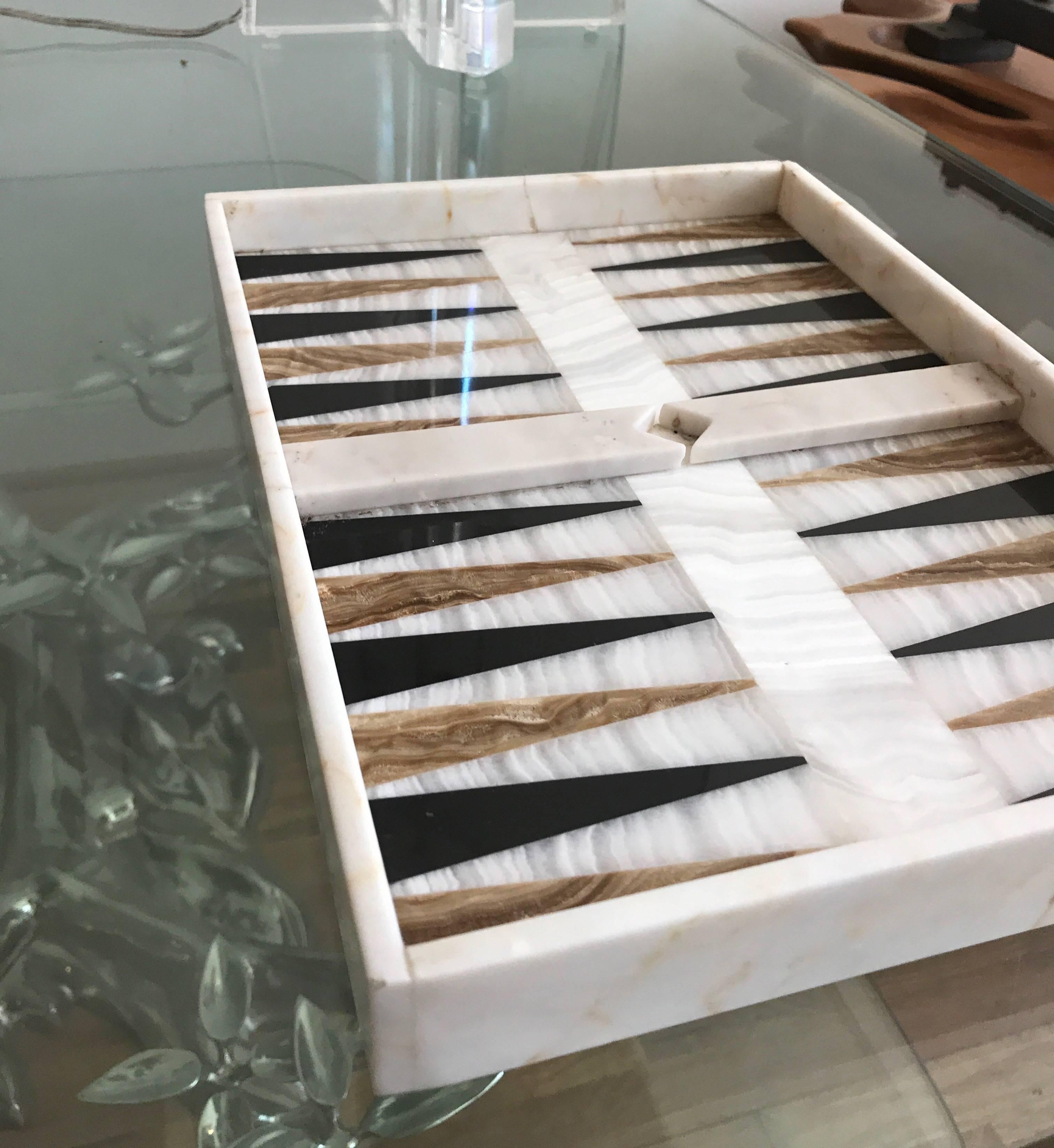 Onyx and Black Marble Backgammon Board 2