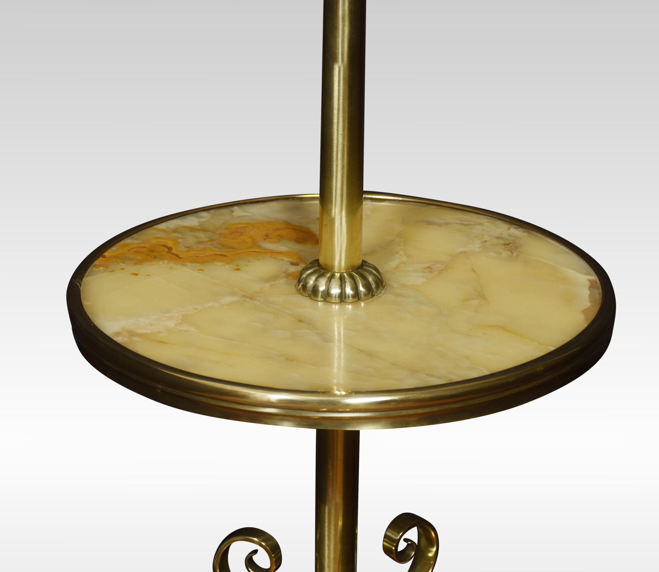 British Onyx and Brass Adjustable Standard Lamp For Sale
