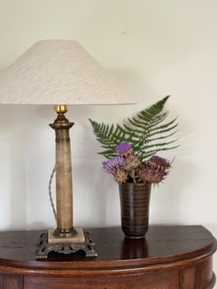 Onyx and Brass Column Table Lamp. 1920's.