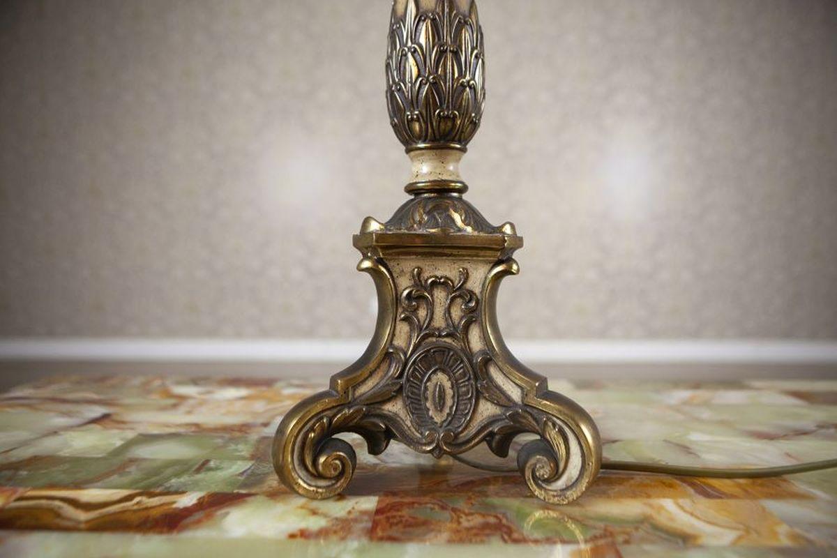 Luce notturna in onice e ottone della fine del XX secolo in vendita 4