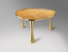 Onyx And Brass Satellite Dining Table by Atelier Terrai