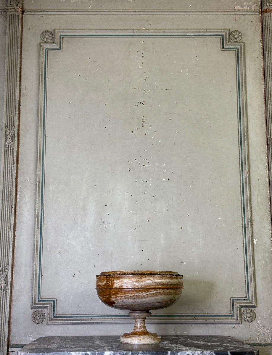 Onyx und Bronze Perle Tiefschnitt um 1900