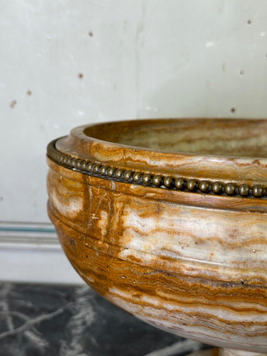 Deep Cut aus Onyx und Bronzeperlen, Tiefschliff, um 1900 (Französisch) im Angebot