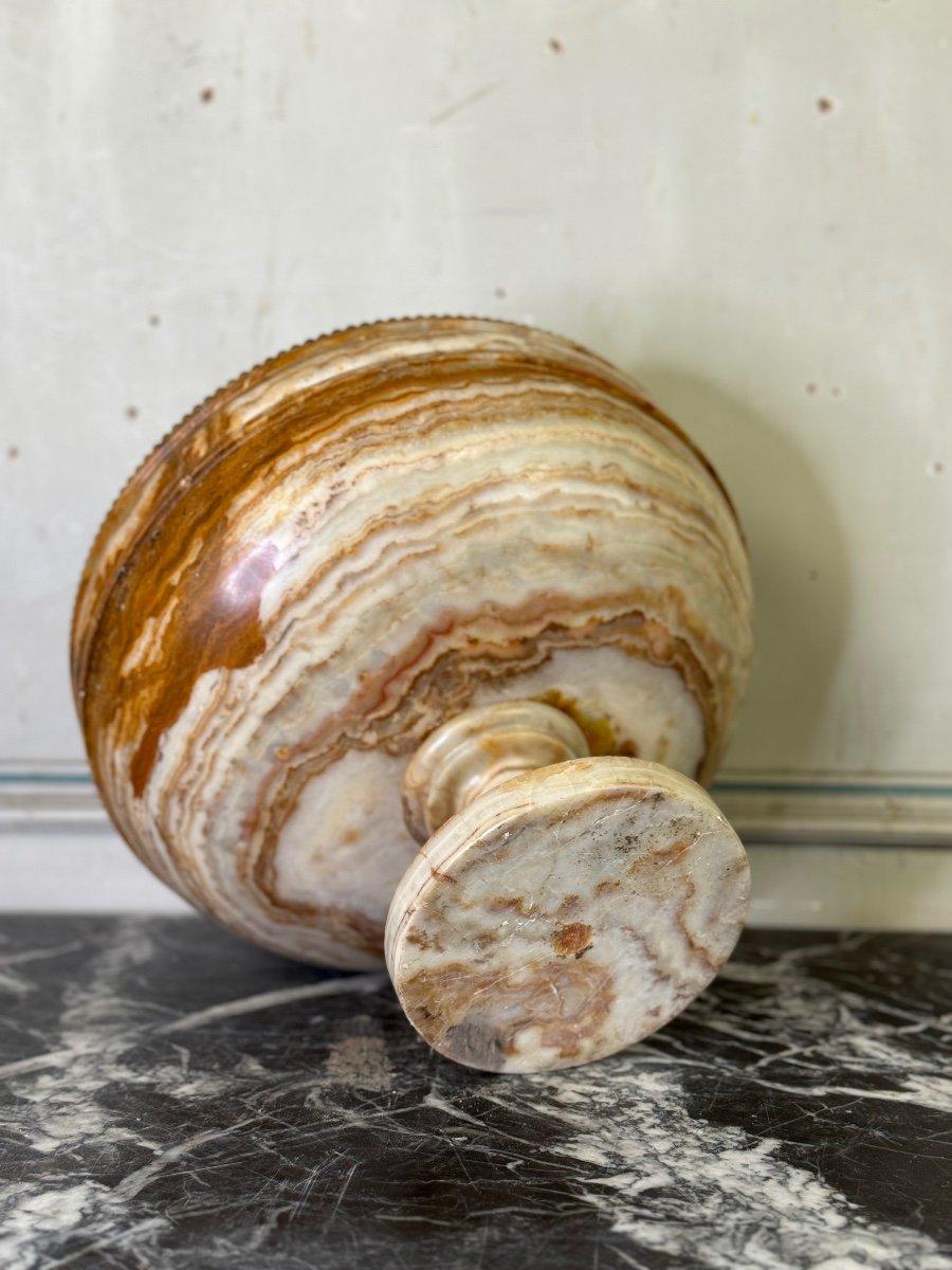 Deep Cut aus Onyx und Bronzeperlen, Tiefschliff, um 1900 im Zustand „Hervorragend“ im Angebot in Honnelles, WHT