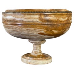 Onyx And Bronze Bead Deep Cut About 1900