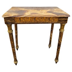 Onyx And Bronze Table, Retractable Legs, Napoleon III, 19th Century
