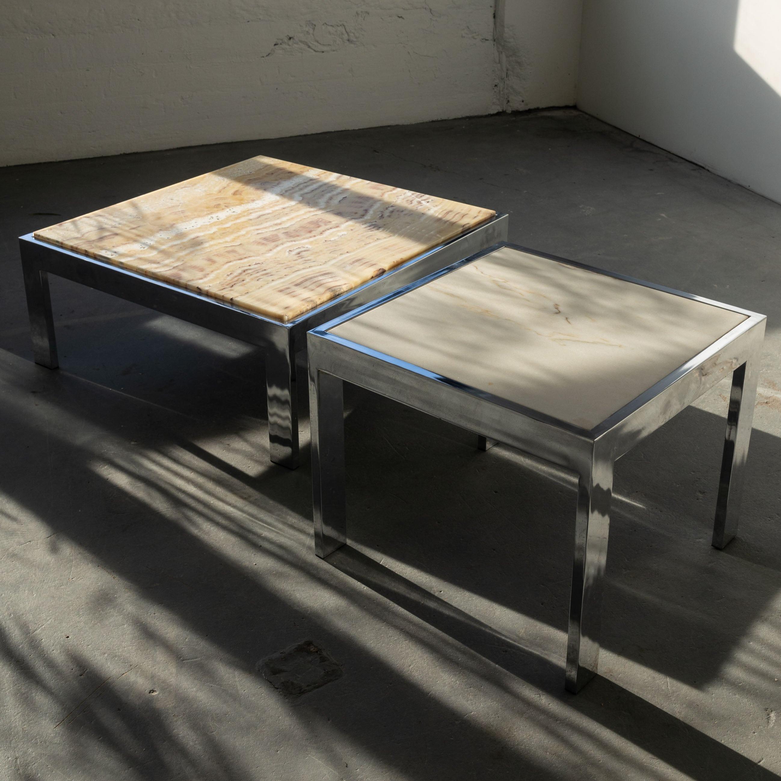 Late 20th Century Onyx and Chrome Coffee Table by Leon Rosen for Pace
