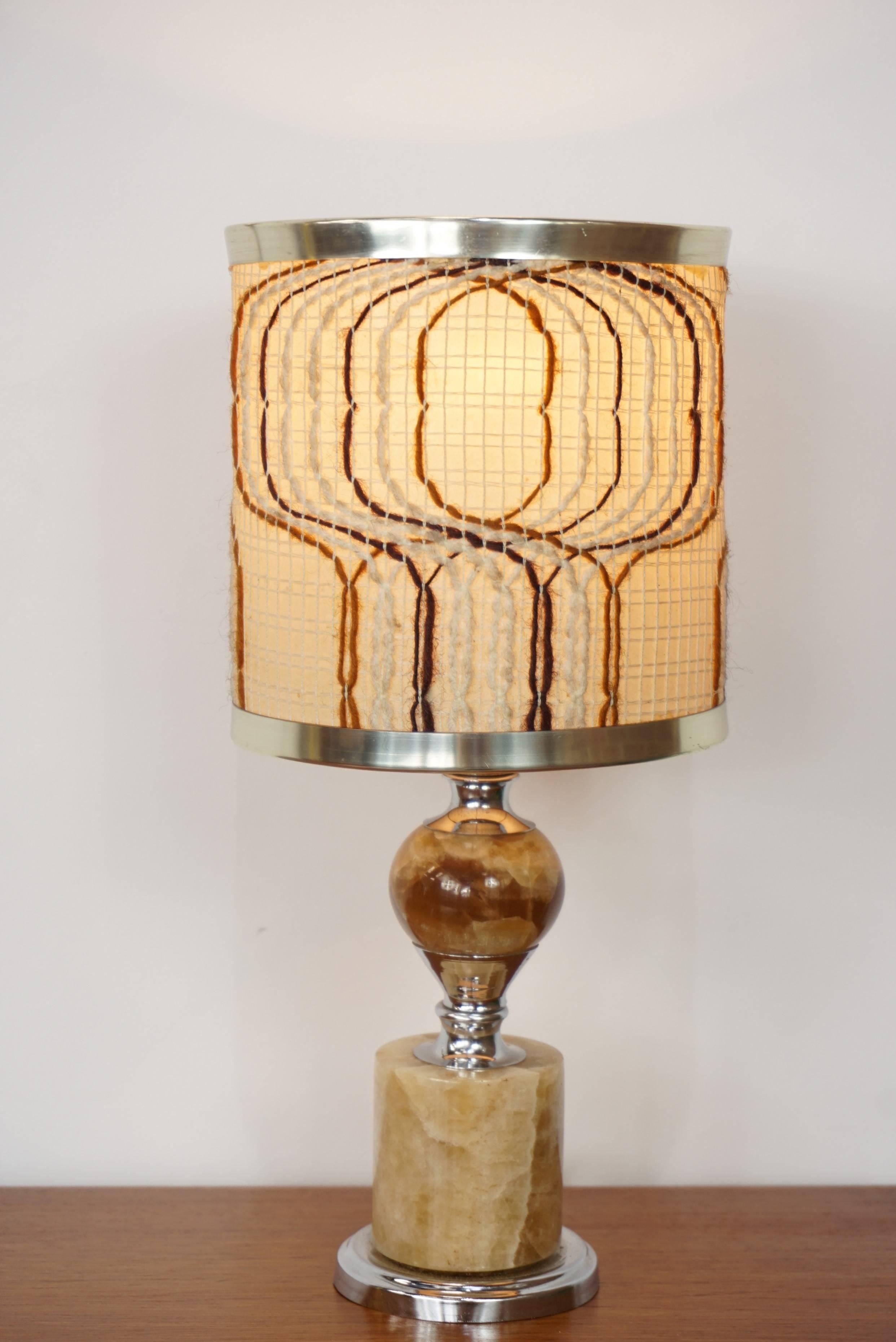 20th Century Onyx and Chrome Lamp from the 1970s