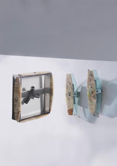 Onyx and crystal glass sconce and ceiling light set Attr.a Veca