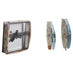 Onyx and crystal glass sconce and ceiling light set Attr.a Veca