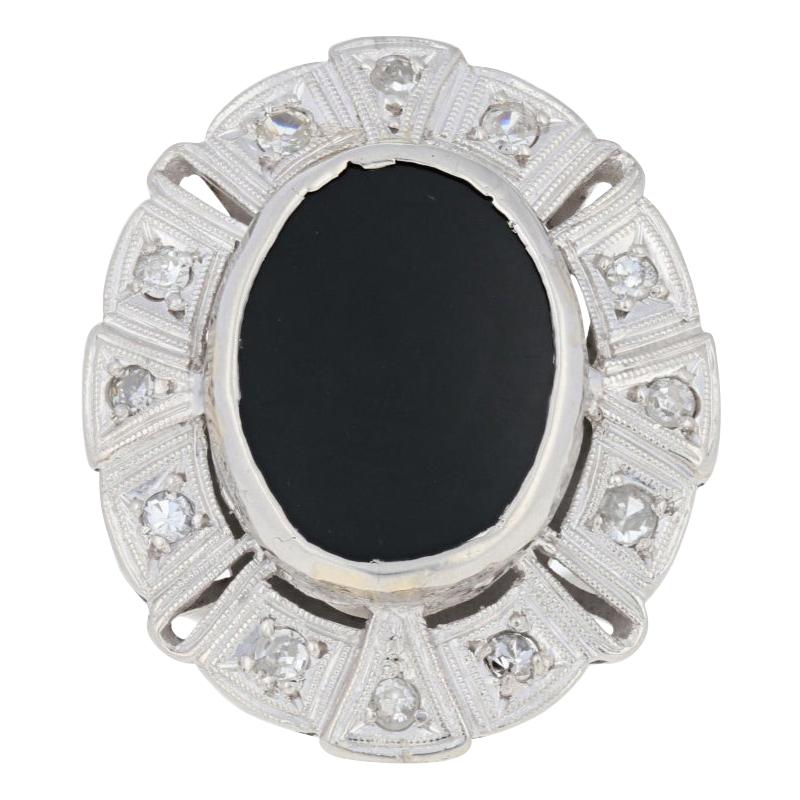 Art Deco Diamond Onyx Ring At 1stDibs