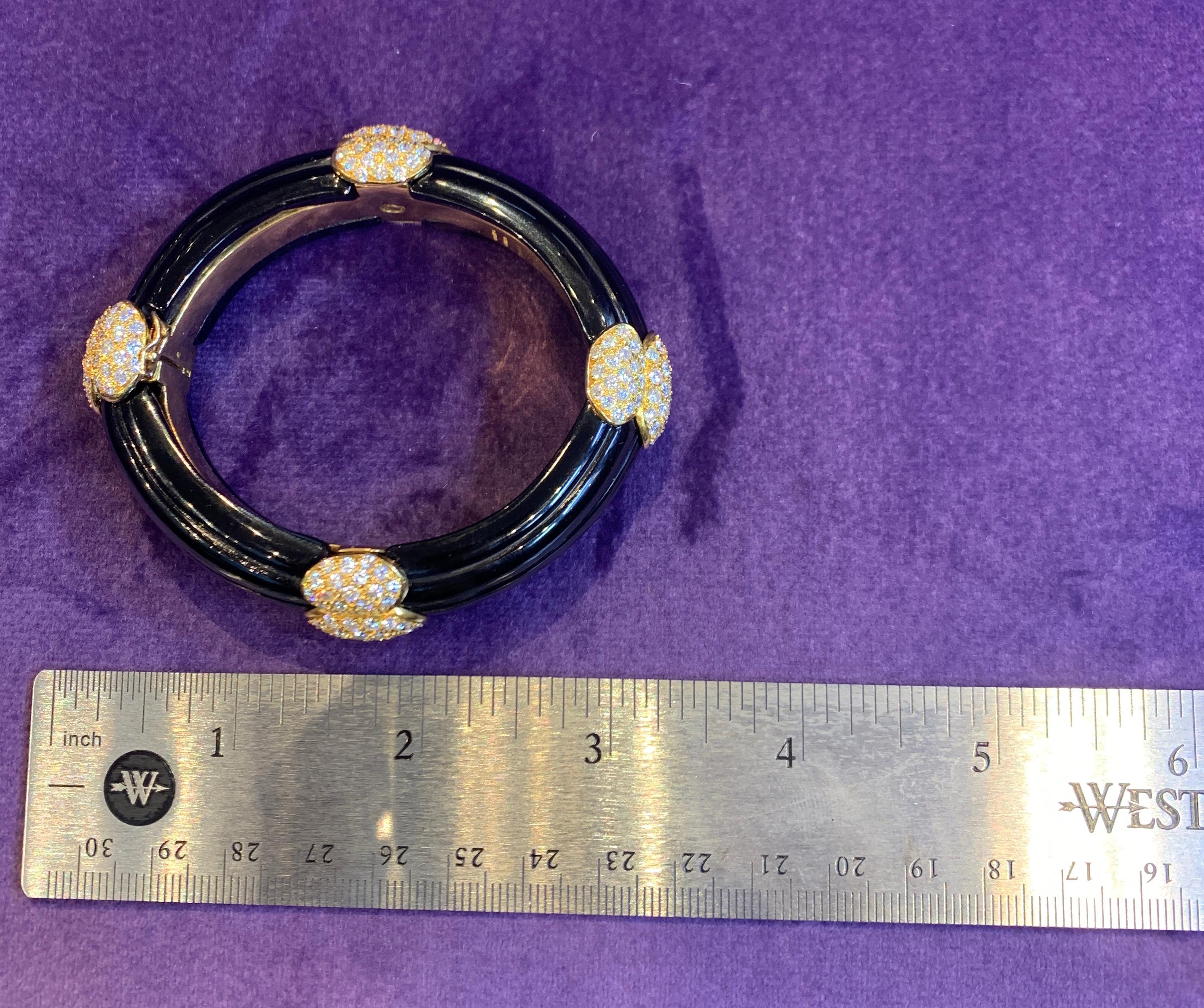 Onyx and Diamond Bangle Bracelet by Van Cleef & Arpels 4
