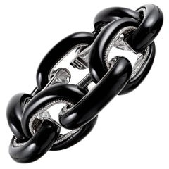 Onyx and Diamond “Bodrum” Link Bracelet, Signed Seaman Schepps
