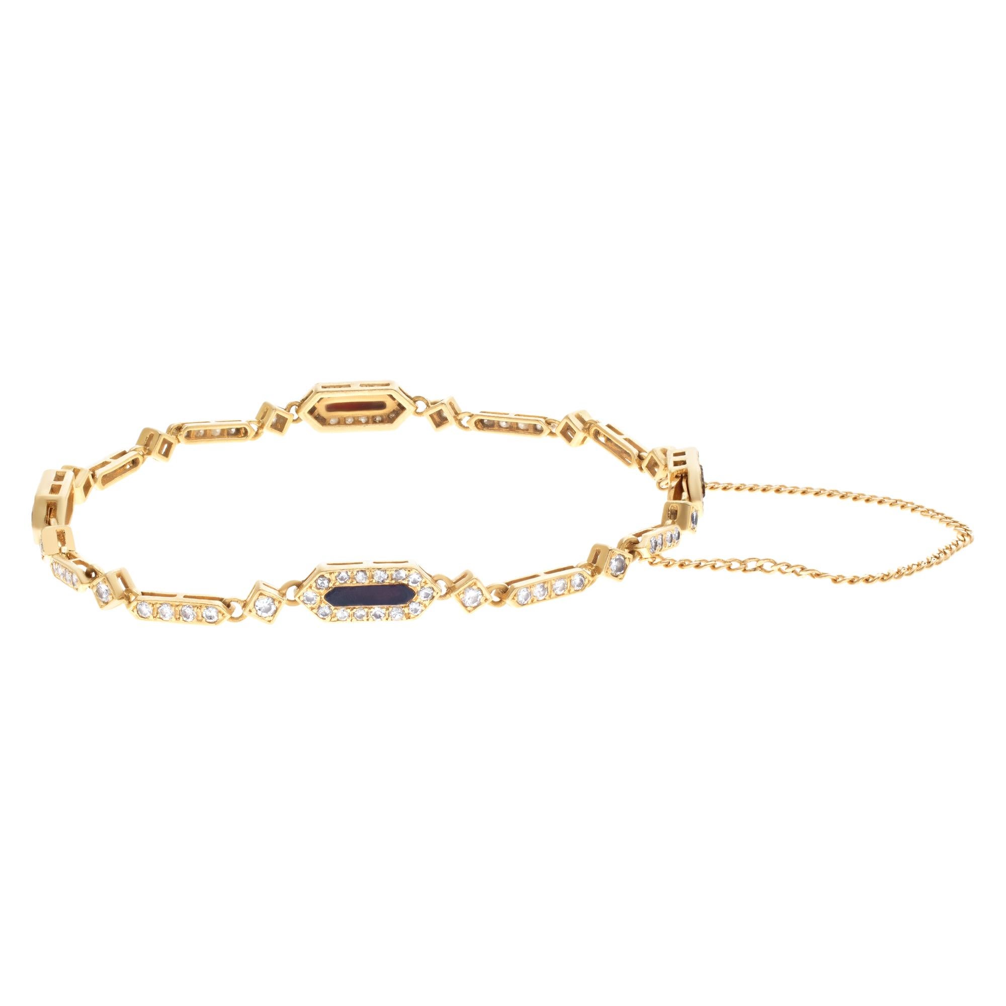 Armband aus Onyx und Diamanten aus 18 Karat Gold, mit ca. 1,50 Karat im Zustand „Hervorragend“ im Angebot in Surfside, FL