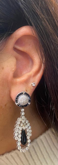 Onyx and Diamond Earrings