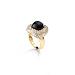 Onyx and Diamond Gold Ring