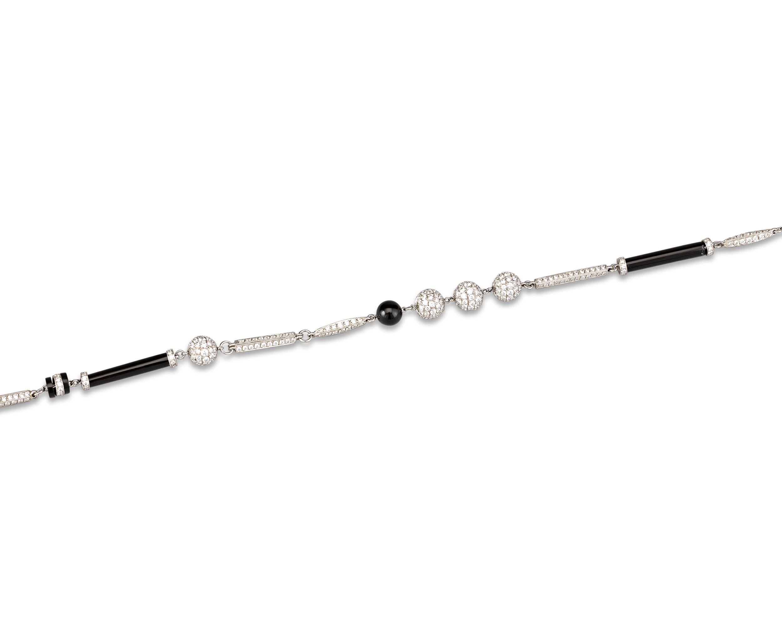 Modern Onyx and Diamond Necklace by Tiffany & Co.