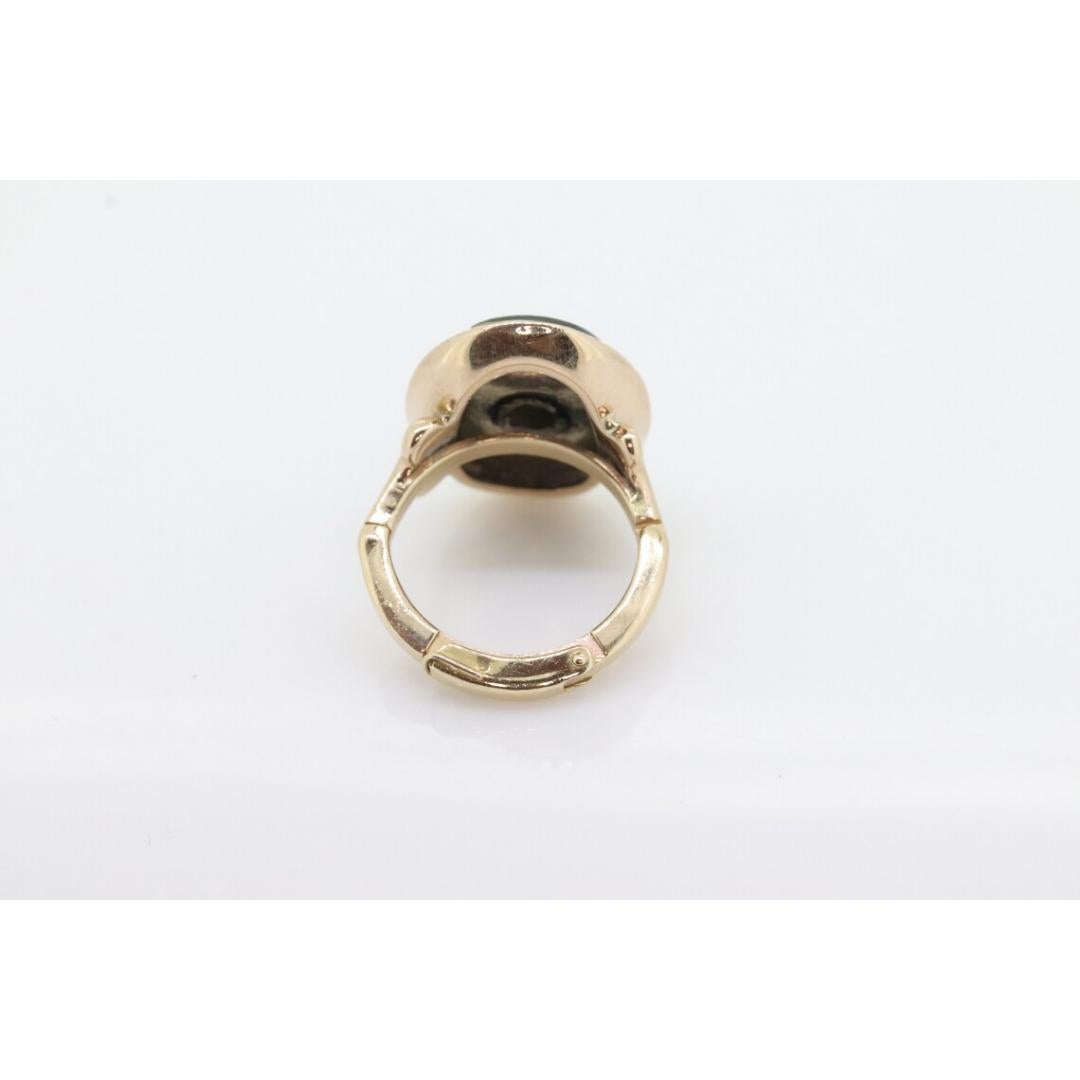 Onyx and Diamond Ring. Art Deco Onyx Bezel. 14k Gold Arthritic Knuckle Fit ring. In Good Condition For Sale In Port Charlotte, FL
