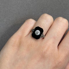 Onyx and Diamond Ring