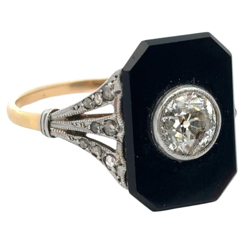 Onyx and Diamond Ring