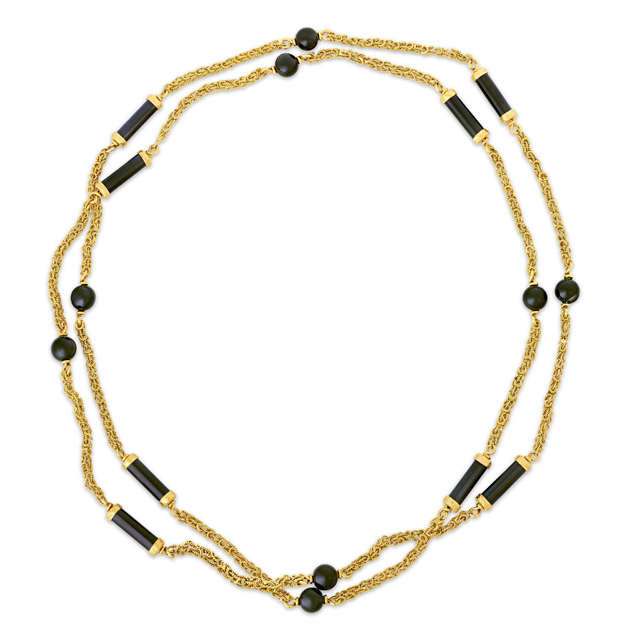 Bead Onyx And Gold Necklace By Boucheron