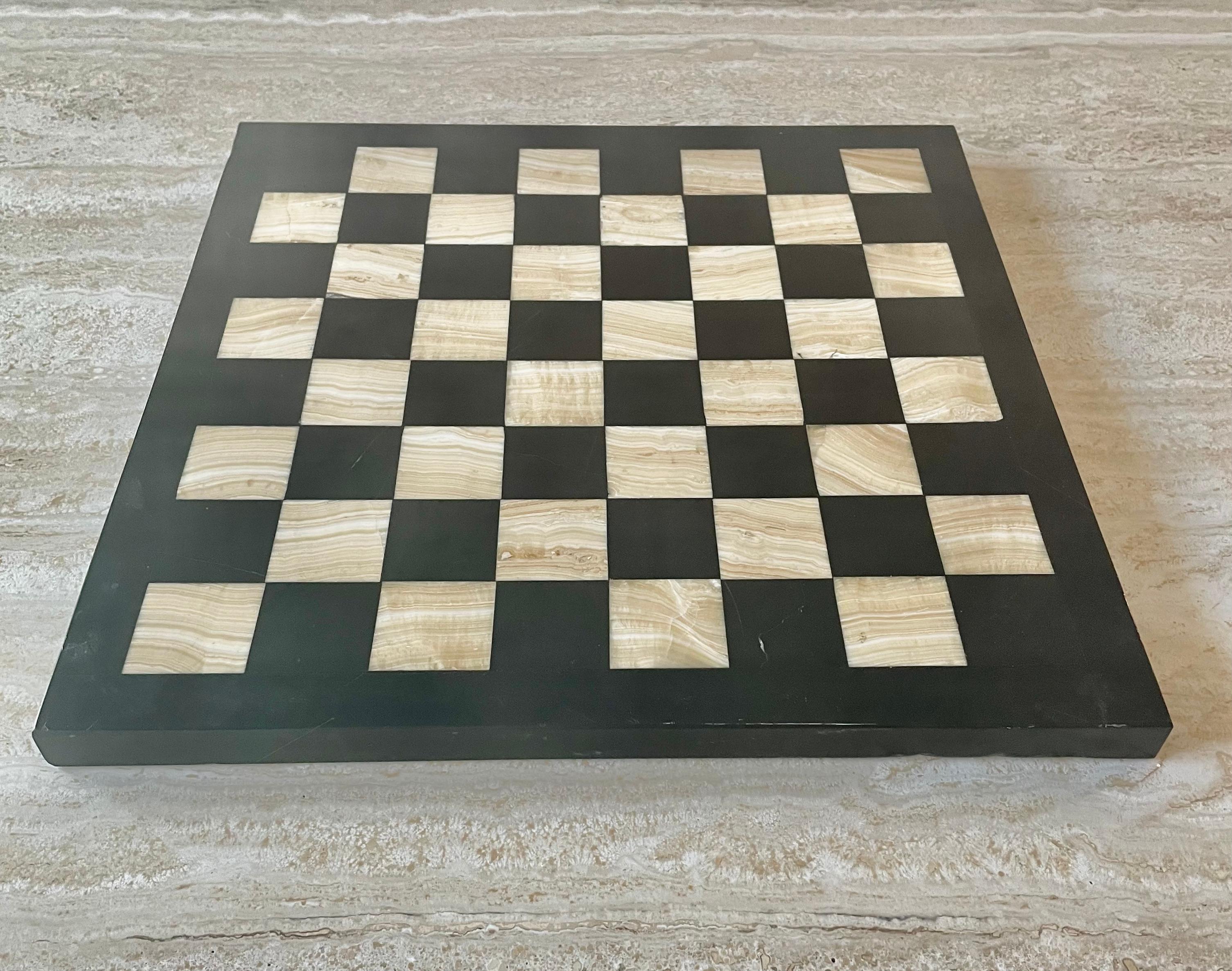 Modern Onyx and Marble Chess Board
