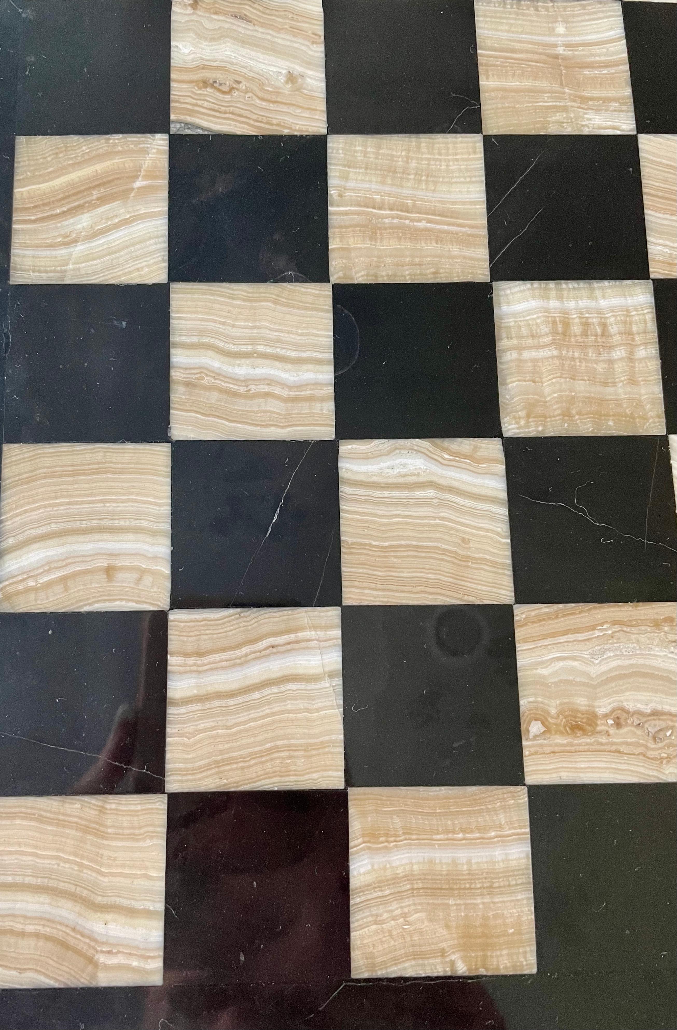 Onyx and Marble Chess Board In Good Condition In Denton, TX