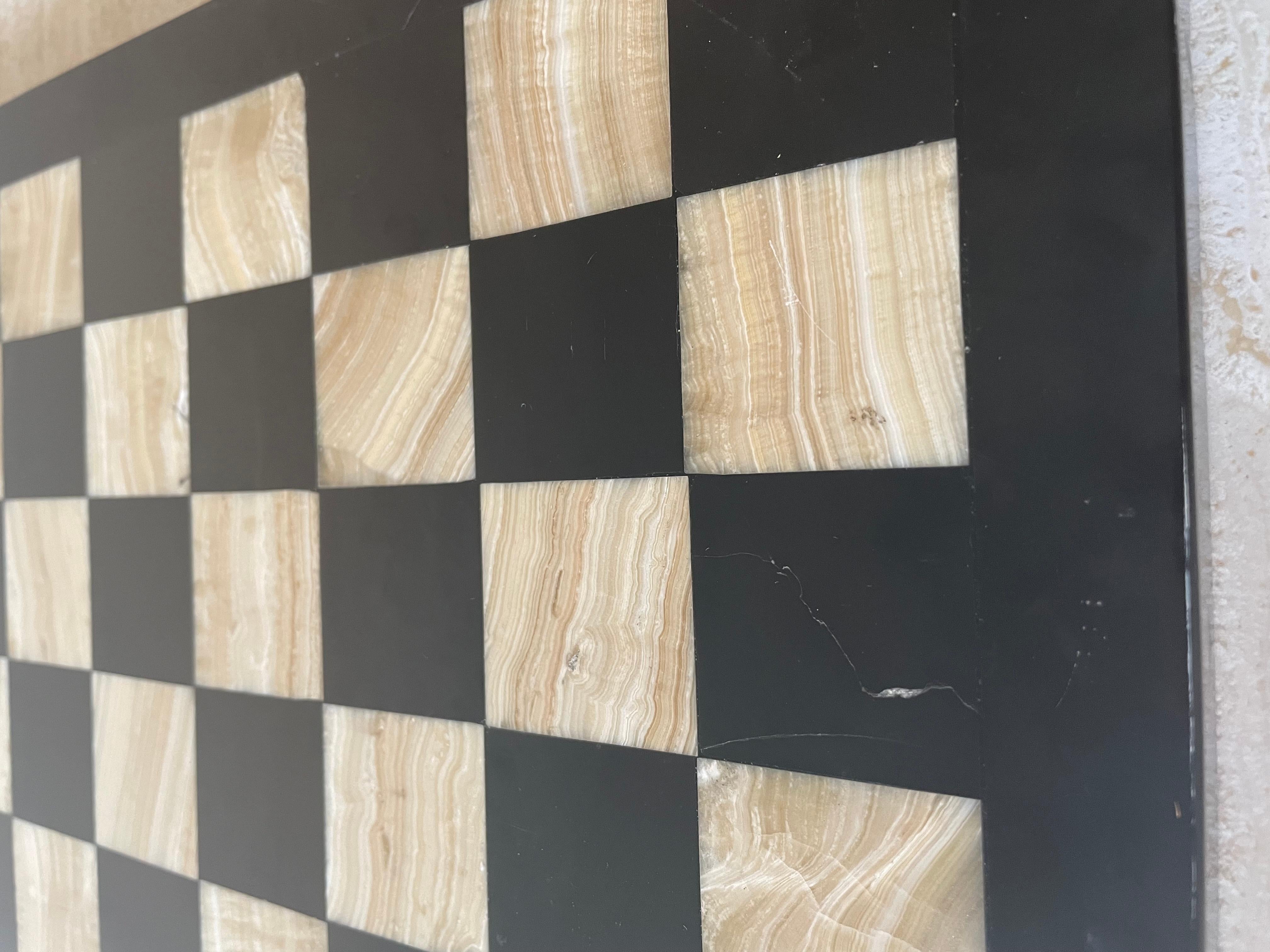 Mid-20th Century Onyx and Marble Chess Board