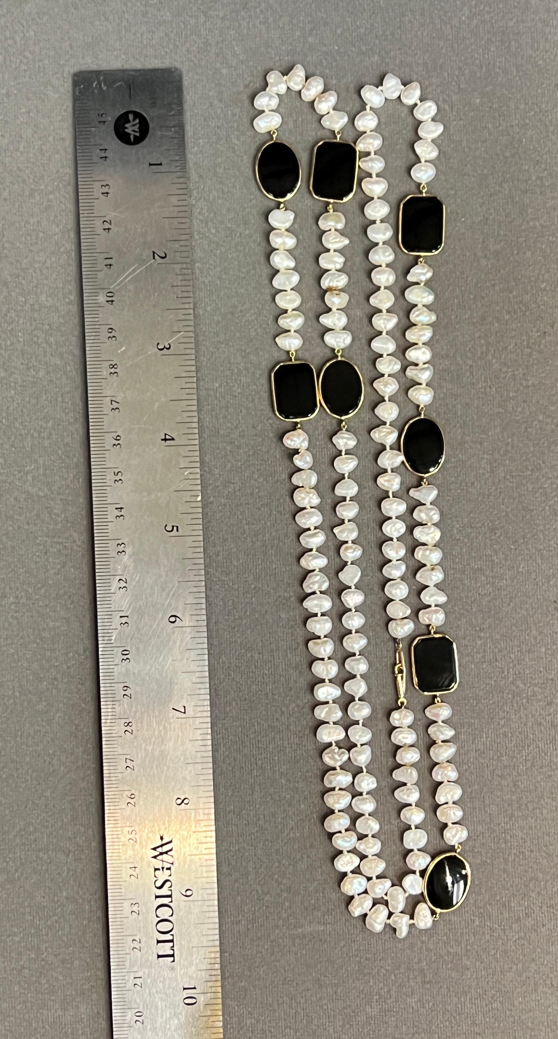 Collana di onice e perle In condizioni ottime in vendita a New York, NY