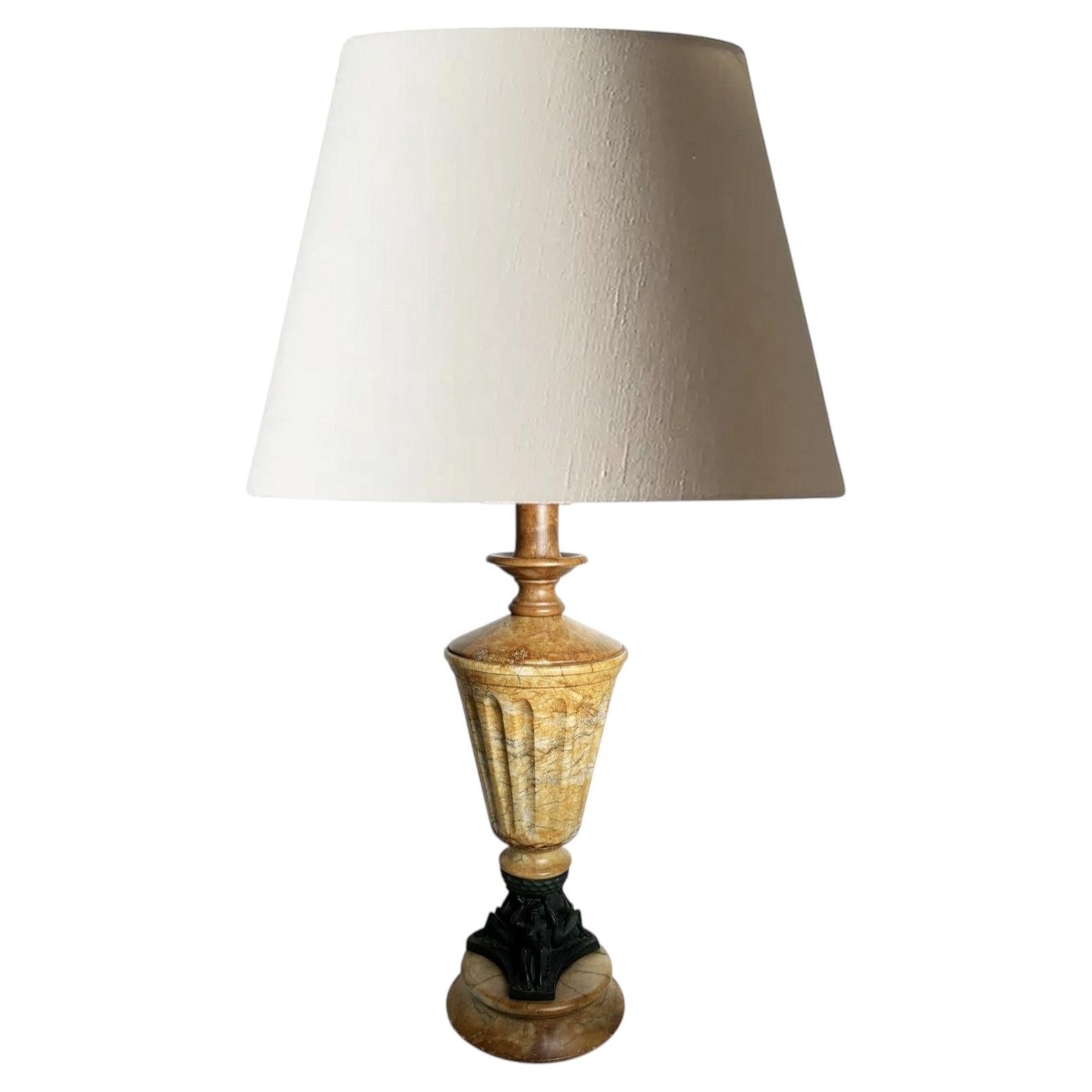 Onyx and resin table lamp, France, 1980 For Sale