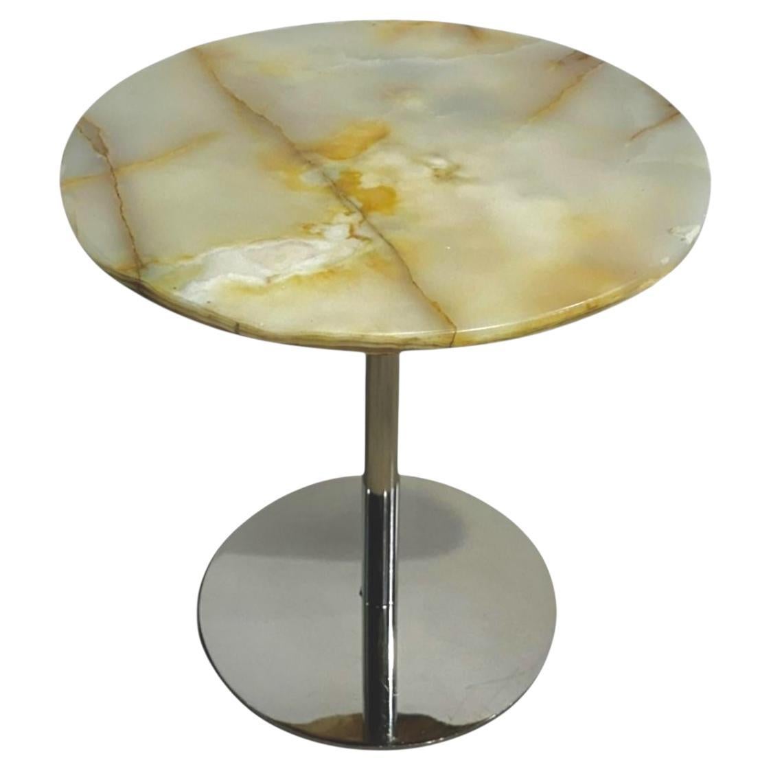 Onyx and Stainless Steel Side/End Table, 1970 im Angebot