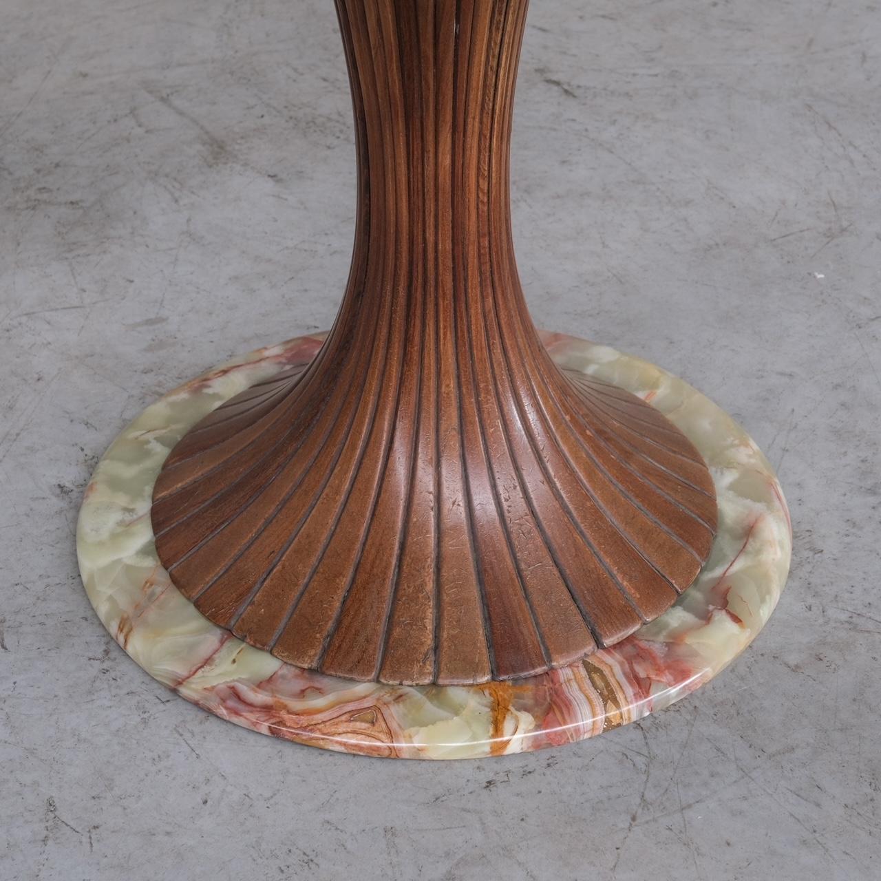 Onyx and Wood Mid-Century Circular Dining Table Attr. to Vittorio Dassi 3