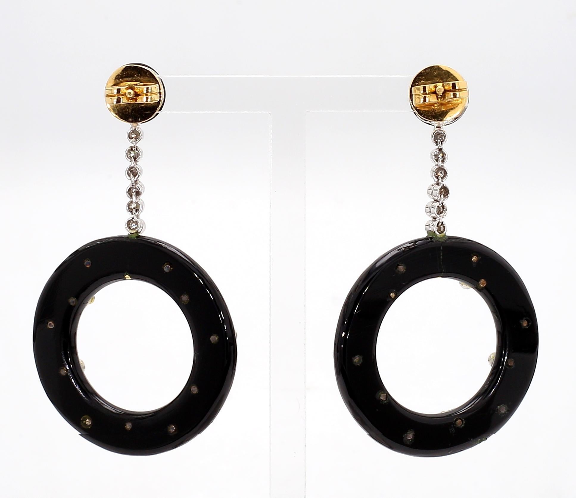 Women's Onyx Art Deco Earrings For Sale