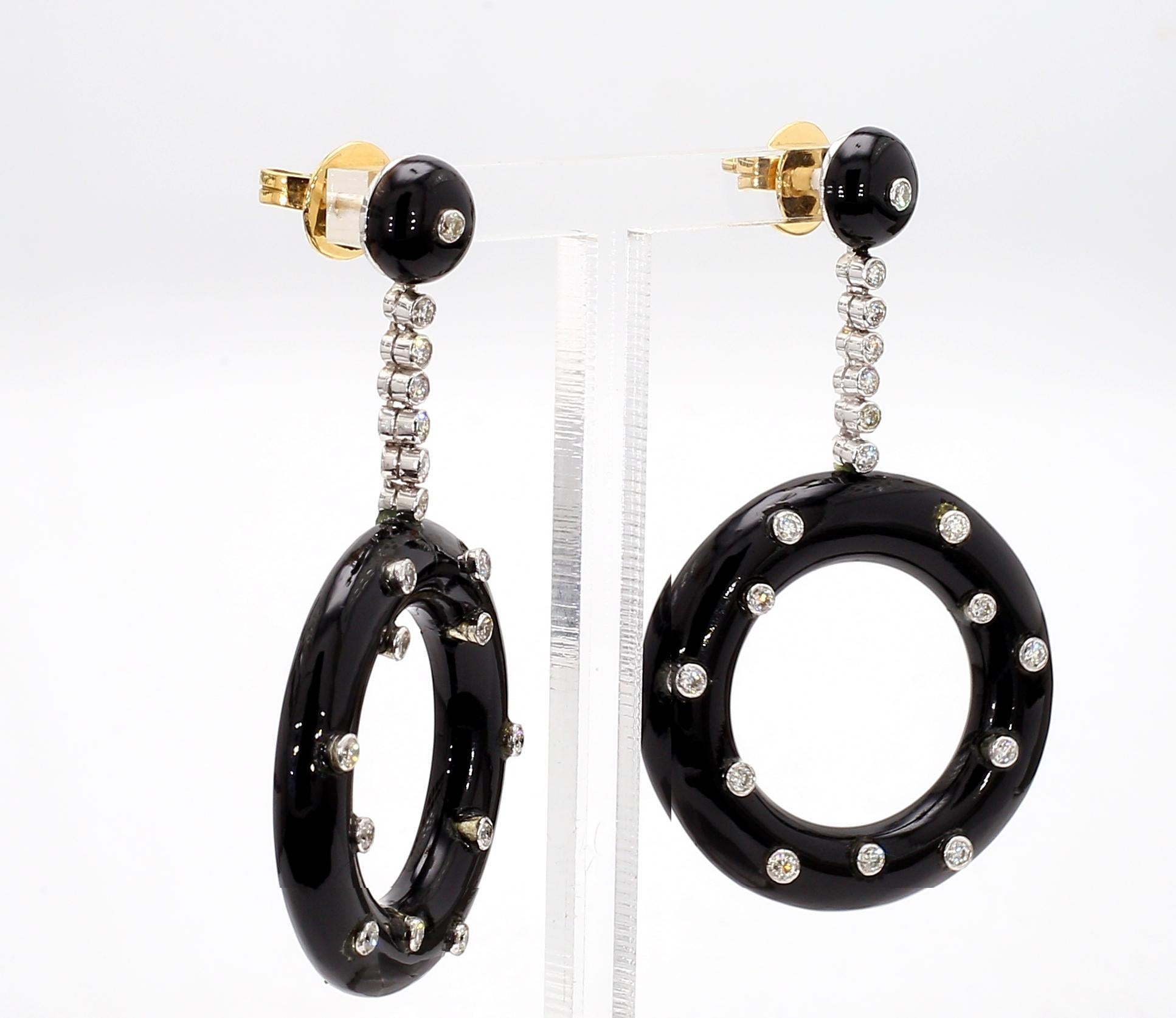 Onyx Art Deco Earrings For Sale 1