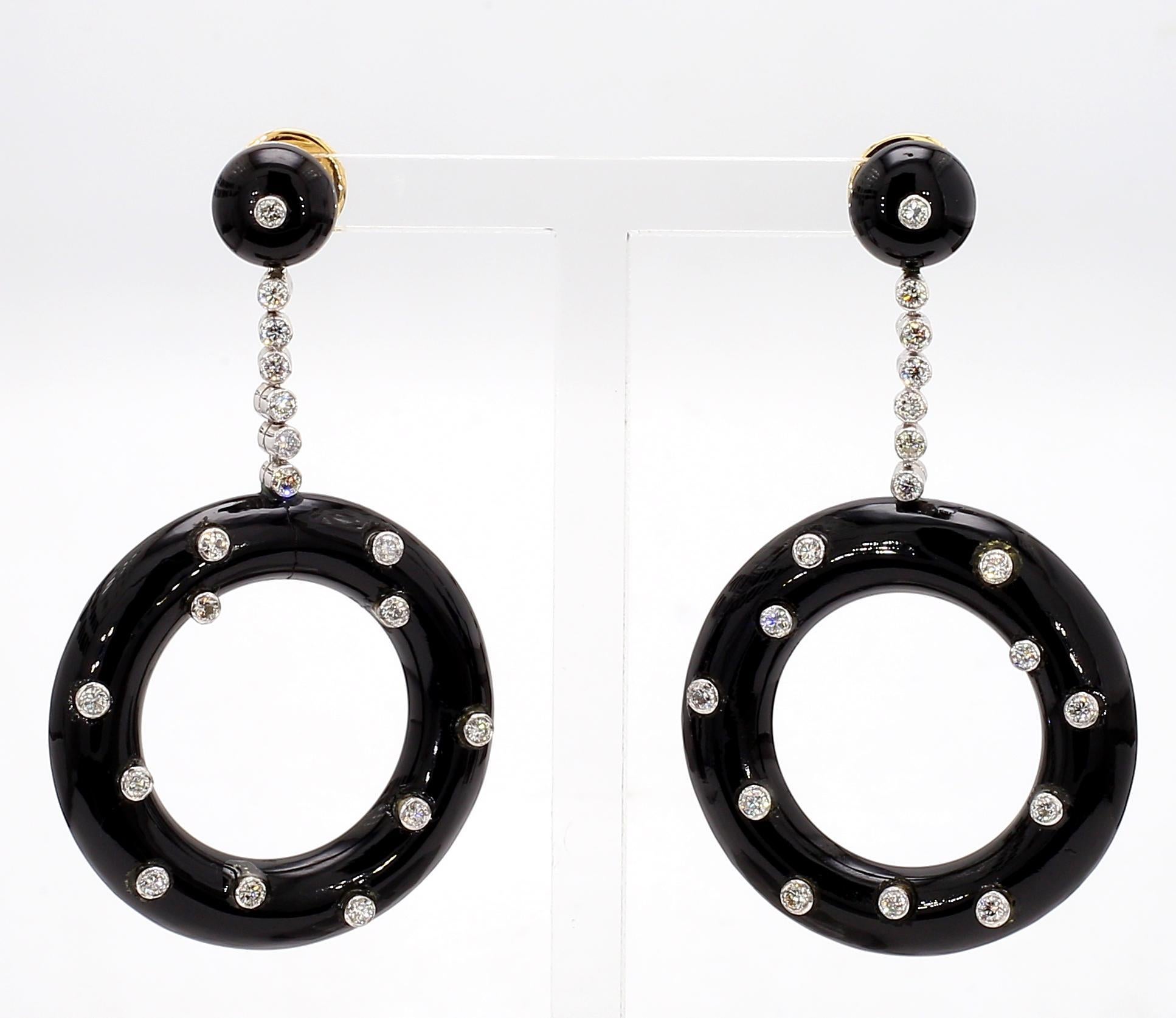 Onyx Art Deco Earrings For Sale 2