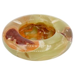 Mid-Century Onyx Catchall Ashtray Small, 1970s Green Brown