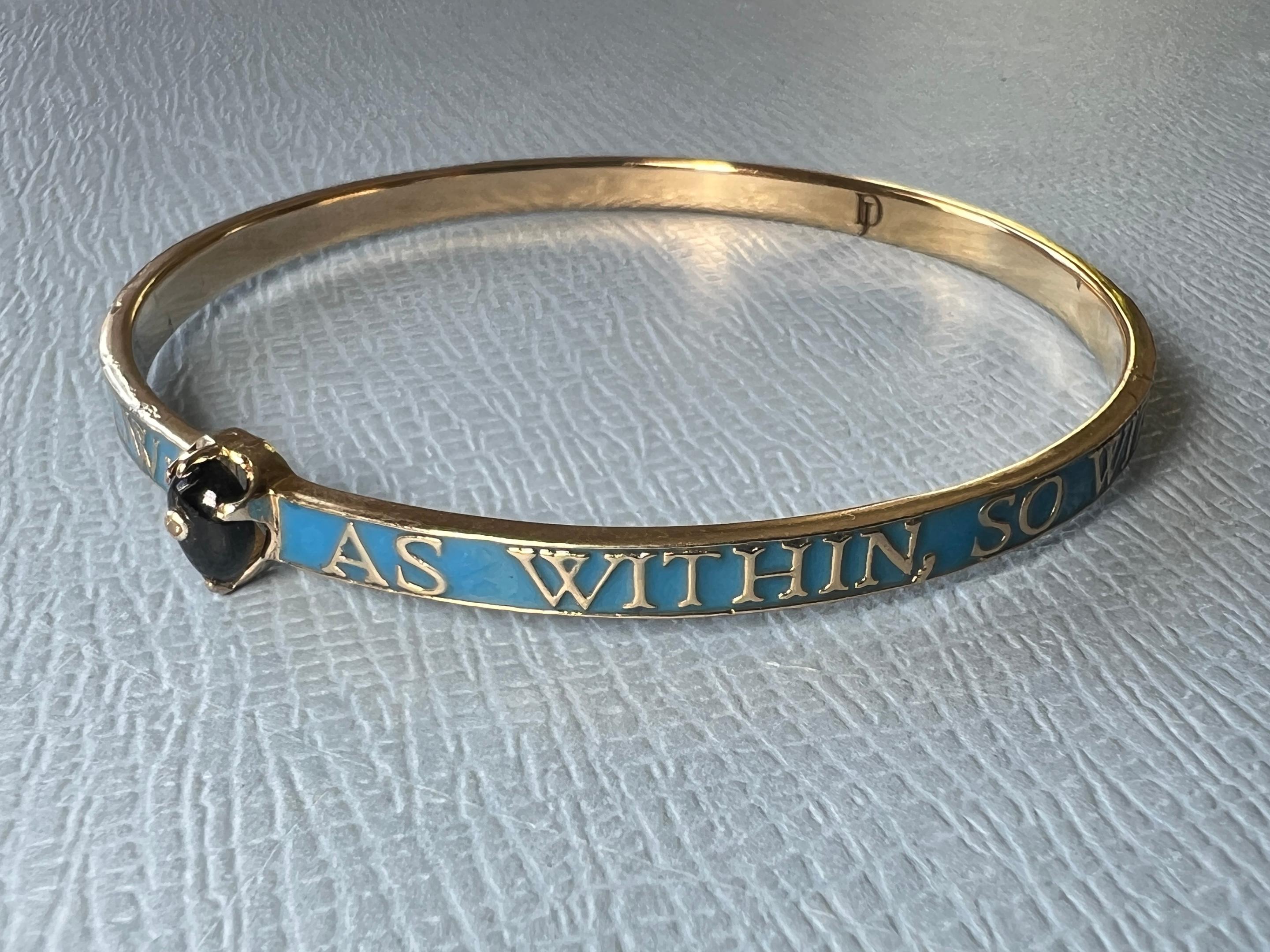 Bangle in onice con smalto blu e diamante in vendita 5