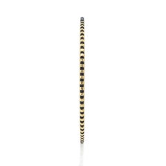 Onyx Bead Bangle Bracelets in 22k Yellow Gold
