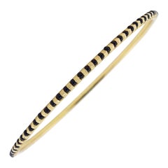 Onyx Bead Bangle Bracelets in 22k Yellow Gold