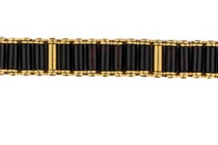 Bracelet en or jaune avec perles d'onyx