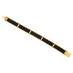 Onyx Beaded Yellow Gold Bracelet