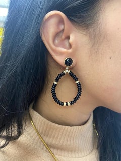 Onyx Perlen Runde Ohrringe