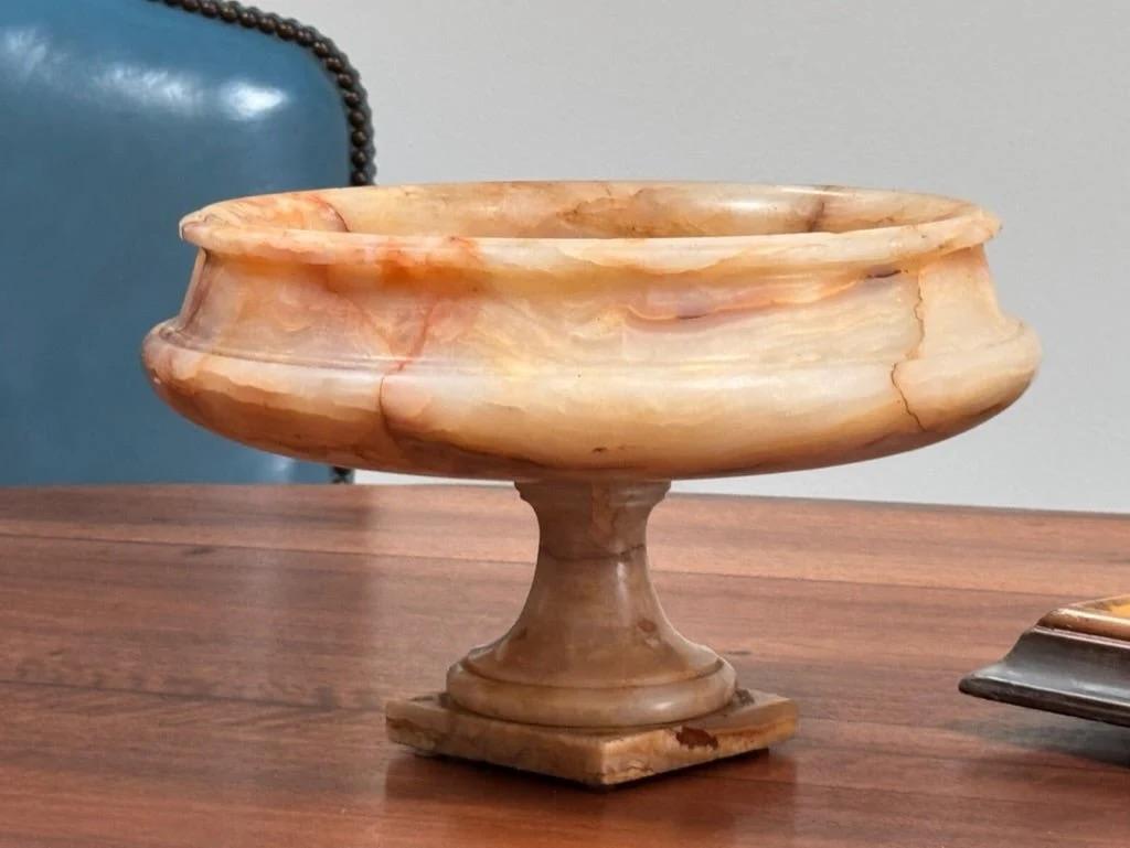 European Onyx Bowl on Stand, 19th Century
