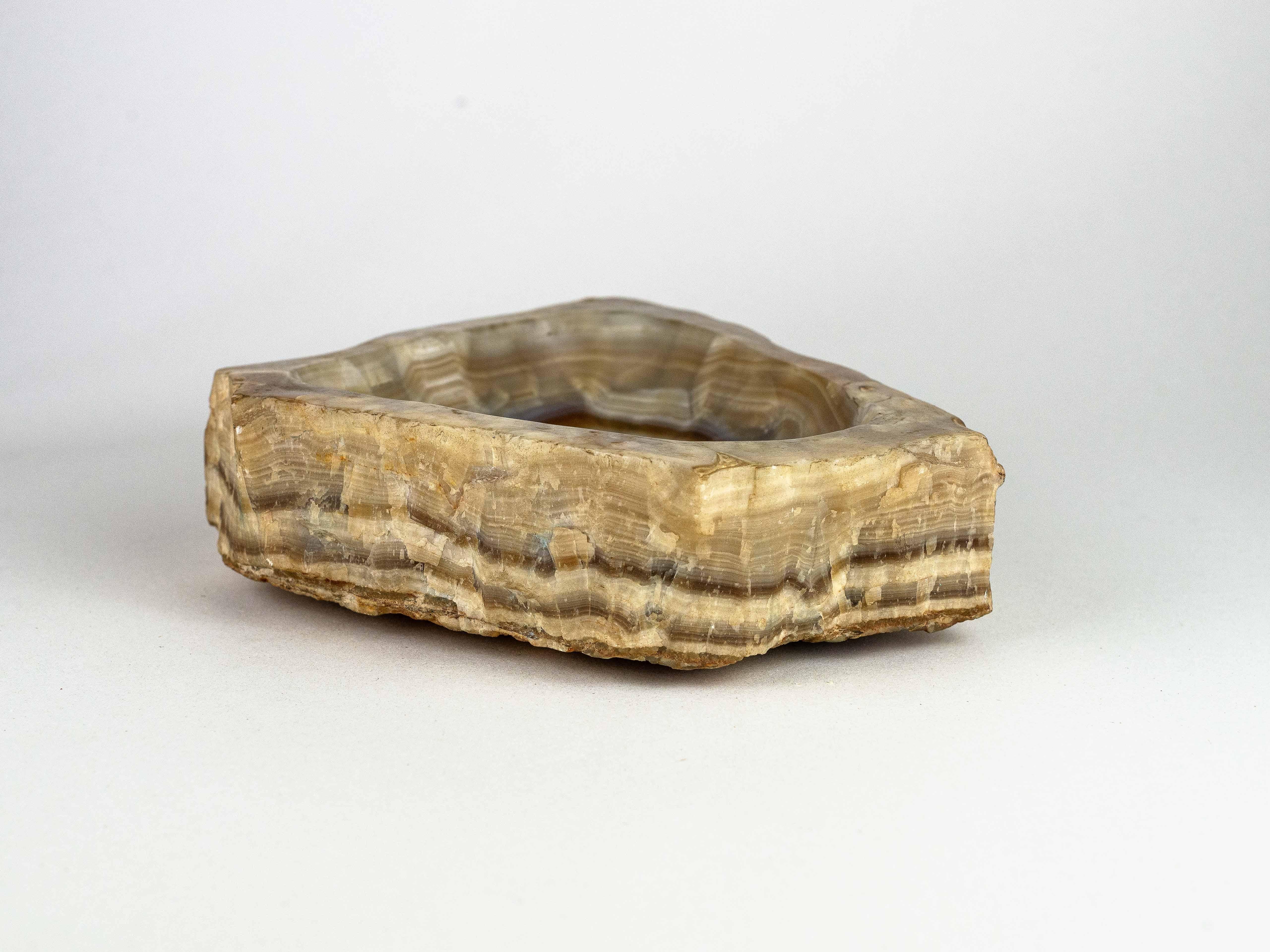 Mid-Century Modern Bol ou vide-poche en onyx moderne du milieu du siècle dernier, France, années 1970