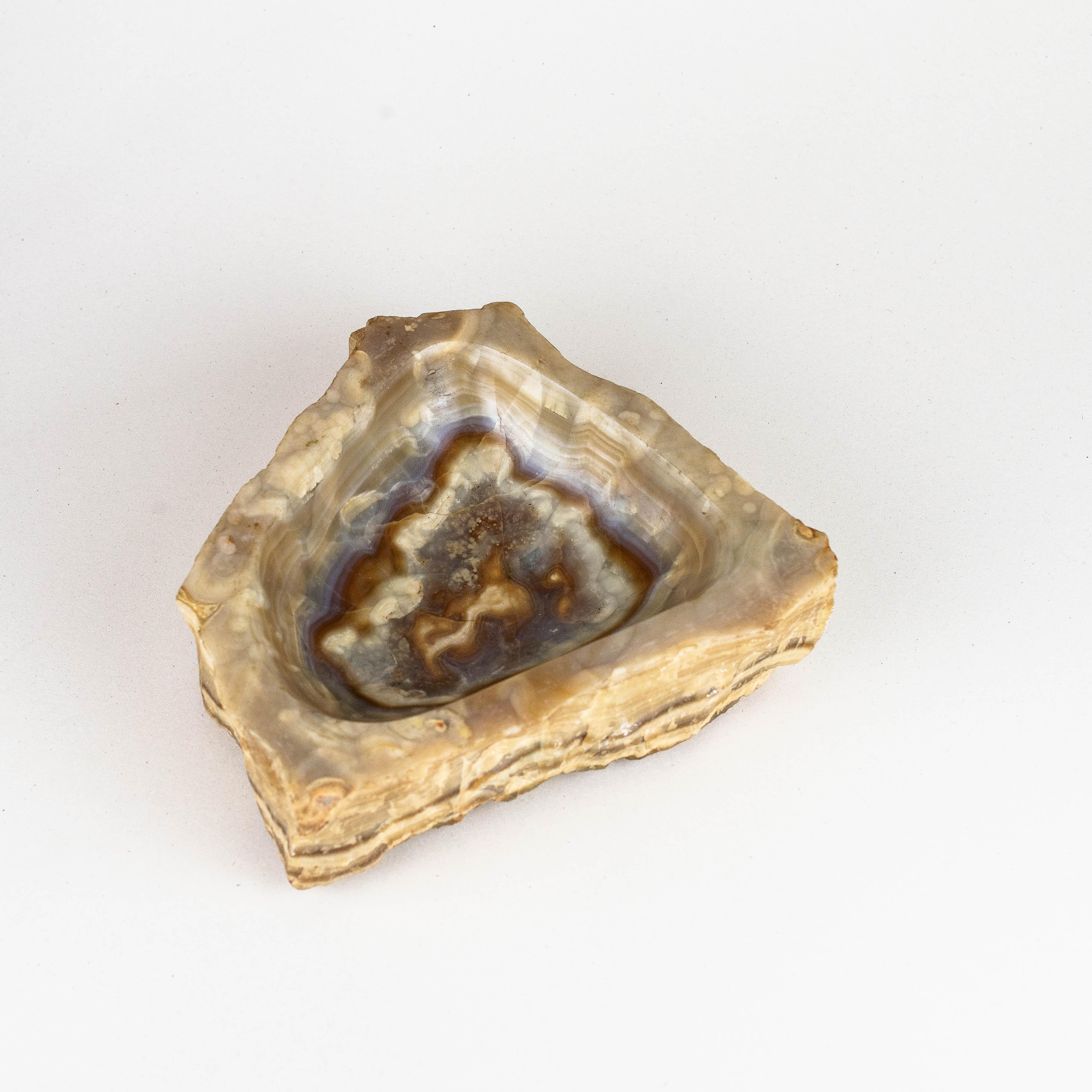 Sculpté à la main Bol ou vide-poche en onyx moderne du milieu du siècle dernier, France, années 1970