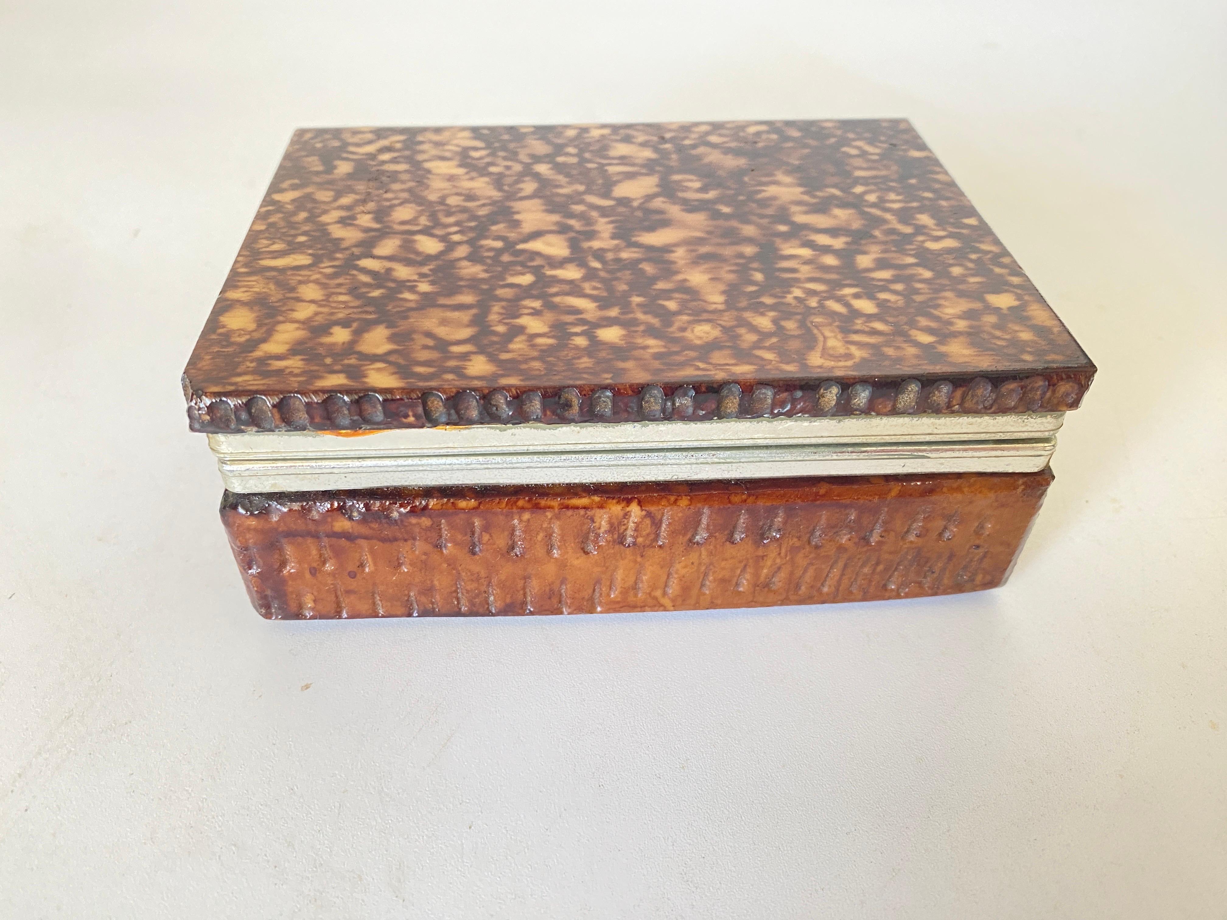 Late 20th Century Onyx Box, Decorative, or Jewelry Bo Brown, Made in Italy, circa 1970 For Sale
