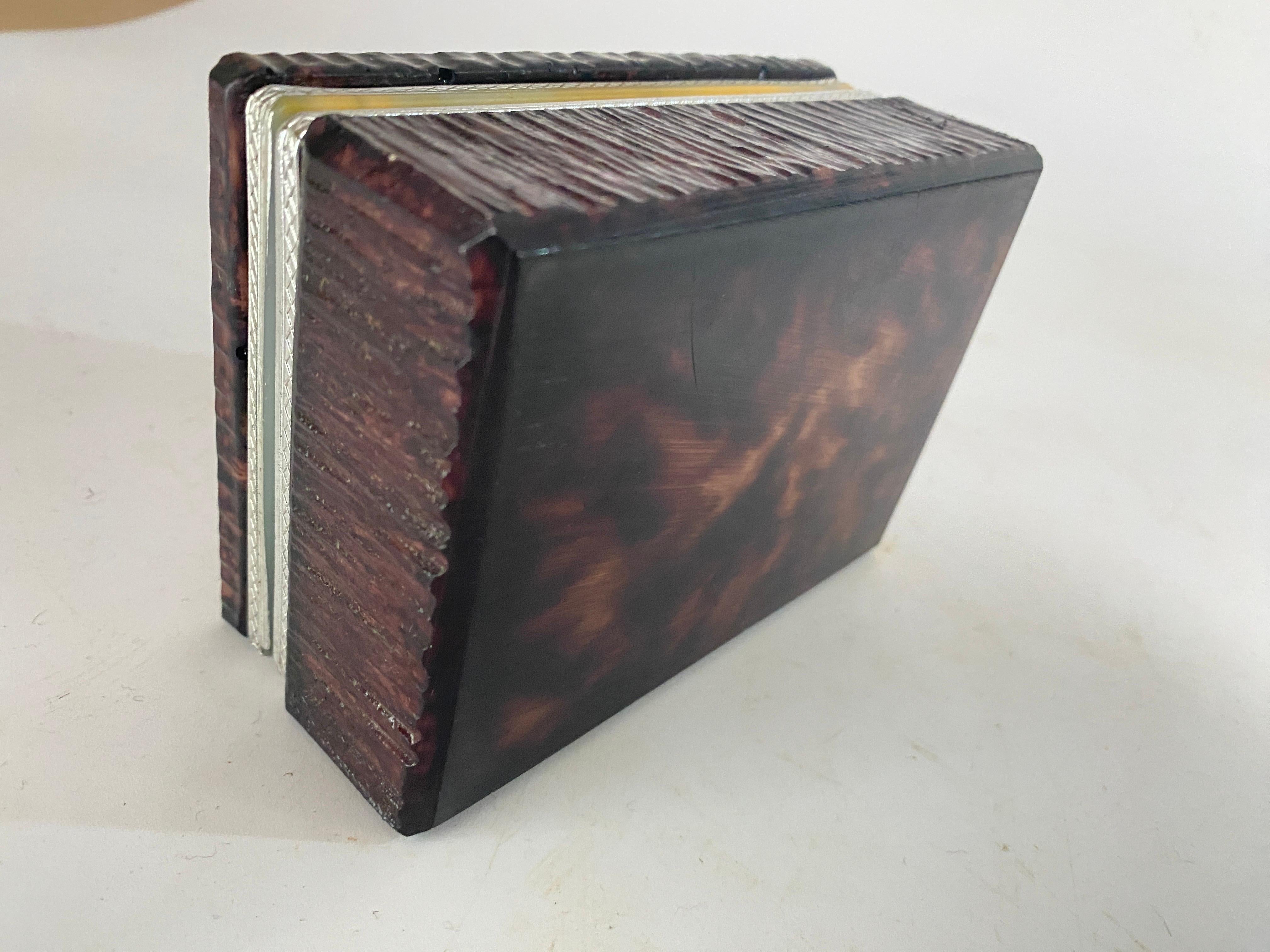 Italian Onyx Box Decorative or Jewelry Box Brown Color Made in Italy circa 1970 For Sale